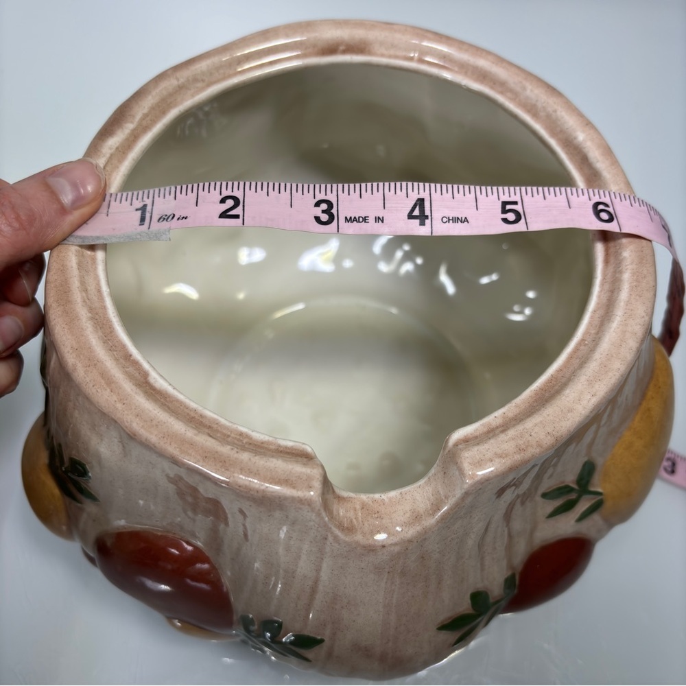 Vintage 70's Brown Red Yellow Large Ceramic Mushroom Soup Tureen - Picture 13 of 14